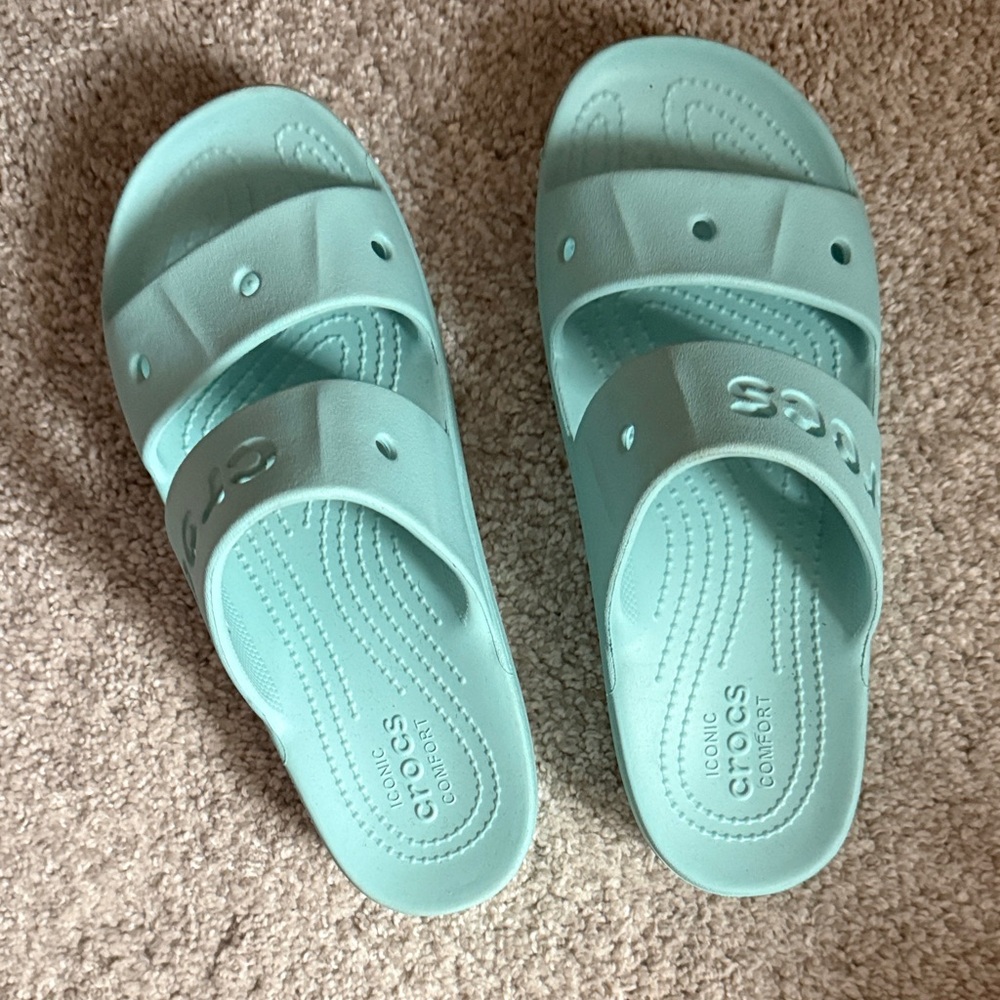 CROCS Aqua Blue Slide Sandals